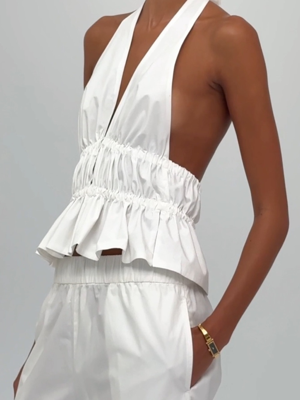 White Halter Top - Picture 2 of 6